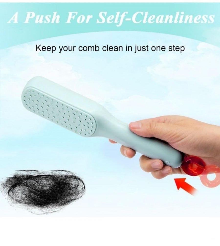 Self Cleaning Hair Brush - One-Pull Clean Massage Comb, Easy Clean Hair Brush | Soft Hair Combs Hairbrushes for Long Short Wavy Straight Hair | Hair Styling Tools For All Hair Types ( Pack of 1  )