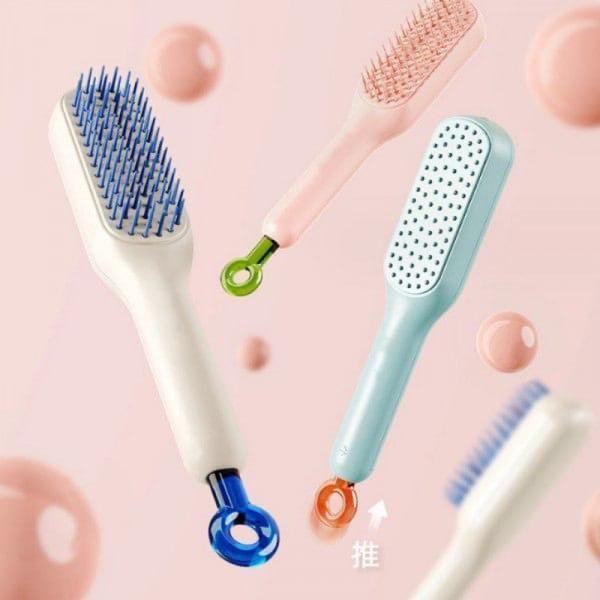 Self Cleaning Hair Brush - One-Pull Clean Massage Comb, Easy Clean Hair Brush | Soft Hair Combs Hairbrushes for Long Short Wavy Straight Hair | Hair Styling Tools For All Hair Types ( Pack of 1  )