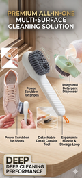 Automatic Liquid Shoe Cleaning Brush with Built-in Soap Dispenser | 2-in-1 Shoe Scrubber & Clothes Washing Brush | Refillable Liquid Box, Long Handle, Press-Type Soap Dispensing Cleaner